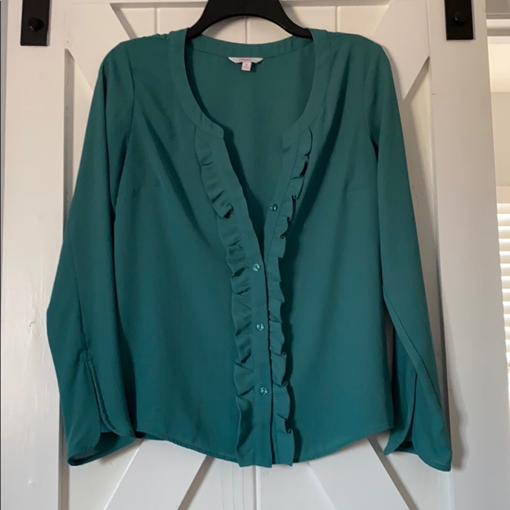 Long sleeve blouse teal